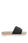 Brunello Cucinelli Women's slippers with floral embroidery and beads, gray - contrasting sole, beaded flower embroidery. wool, cotton, elastane. Country of manufacture: Italy. Care: specialized cleaning - photo 1