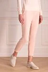 Ermanno Scervino Women's slim-fit pants pink - two pockets. polyester, acetate. zipper, button. Country of manufacture: Italy. Care: specialized cleaning - photo 3