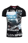 Philipp Plein Black cotton T-shirt for men - logo and pattern print. 100% cotton. Country of manufacture: Italy. Care: specialized cleaning - photo 1