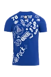 Cotton T-shirt blue for men Philipp Plein - v-neck, print. 100% cotton. Country of manufacture: Italy. Care: specialized cleaning - photo 2