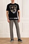 Black cotton T-shirt for men Philipp Plein - picture print 100% cotton. Country of manufacture: Italy. Care: specialized cleaning - photo 2