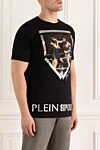 Philipp Plein Black cotton T-shirt for men - picture print 100% cotton. Country of manufacture: Italy. Care: specialized cleaning - photo 3