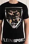 Philipp Plein Black cotton T-shirt for men - picture print 100% cotton. Country of manufacture: Italy. Care: specialized cleaning - photo 5