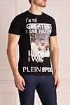 Philipp Plein Black cotton T-shirt for men - picture print 100% cotton. Country of manufacture: Italy. Care: specialized cleaning - photo 3