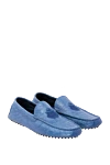 Billionaire Moccasins for men made of blue leather - Embossed Logo. 100% leather. Interior: Leather. Insole: Leather. Outsole: Other materials. Country of manufacture: Italy. Care: specialized cleaning - photo 3