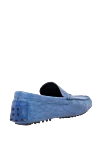 Moccasins for men made of blue leather Billionaire - Embossed Logo. 100% leather. Interior: Leather. Insole: Leather. Outsole: Other materials. Country of manufacture: Italy. Care: specialized cleaning - photo 4