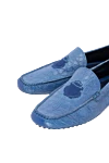 Billionaire Moccasins for men made of blue leather - Embossed Logo. 100% leather. Interior: Leather. Insole: Leather. Outsole: Other materials. Country of manufacture: Italy. Care: specialized cleaning - photo 5