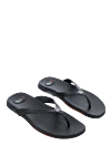 Corneliani Black polyurethane slippers for men - brand logo. polyurethane. polyurethane. Country of manufacture: Italy. Care: specialized cleaning - photo 3