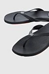 Corneliani Black polyurethane slippers for men - brand logo. polyurethane. polyurethane. Country of manufacture: Italy. Care: specialized cleaning - photo 5