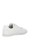 Corneliani White leather snickers for men - perforation. 100% leather. lacing. Outsole: rubber. Country of manufacture: Italy. Care: specialized cleaning - photo 3