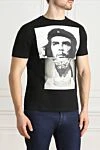 Neil Barrett Black cotton T-shirt for men - photo print. 100% cotton. Country of manufacture: Italy. Care: specialized cleaning - photo 3