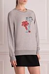 Marc Jacobs Gray cotton and polyester sweatshirt for women - palm embroidery with paetka. 77% cotton, 23% polyester. Country of manufacture: Italy. Care: specialized cleaning - photo 3