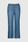 Michael Kors Blue cotton jeans for women - worn effect. two back pockets. 100% cotton. drawstring. Country of manufacture: Italy. Care: specialized cleaning - photo 1