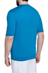 Blue silk T-shirt for men Cesare di Napoli - textured fabric. 100% silk. Country of manufacture: Italy. Care: specialized cleaning - photo 4