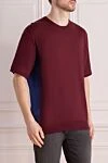 Cesare di Napoli Men's burgundy cotton T-shirt - 100% cotton. Country of manufacture: Italy. Care: specialized cleaning - photo 3