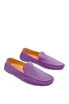 Cesare di Napoli Purple leather men's loafers - Weaving. 100% leather. Interior: Leather. Insole: Leather. Outsole: Other materials. Country of manufacture: Italy. Care: specialized cleaning - photo 3