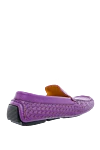 Purple leather men's loafers Cesare di Napoli - Weaving. 100% leather. Interior: Leather. Insole: Leather. Outsole: Other materials. Country of manufacture: Italy. Care: specialized cleaning - photo 4