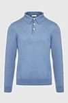 Bilancioni Long-sleeved cashmere polo shirt blue for men - Long sleeve. 100% cashmere. Buttons. Country of manufacture: Italy. Care: specialized cleaning - photo 1