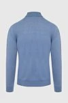 Long-sleeved cashmere polo shirt blue for men Bilancioni - Long sleeve. 100% cashmere. Buttons. Country of manufacture: Italy. Care: specialized cleaning - photo 6