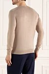 Cashmere jumper beige for men Bilancioni - Neckline. 100% cashmere. Country of manufacture: Italy. Care: specialized cleaning - photo 4