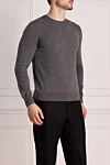 Bilancioni Gray cashmere jumper for men - 100% cashmere. Country of manufacture: Italy. Care: specialized cleaning - photo 3