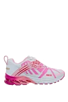 Plein Sport Women's sneakers with white laces and pink logo - logo, contrasting sole, contrasting stripes. polyester, microfiber. lacing. Country of manufacture: Italy. Care: specialized cleaning - photo 1