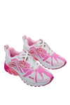 Plein Sport Women's sneakers with white laces and pink logo - logo, contrasting sole, contrasting stripes. polyester, microfiber. lacing. Country of manufacture: Italy. Care: specialized cleaning - photo 3