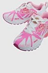 Plein Sport Women's sneakers with white laces and pink logo - logo, contrasting sole, contrasting stripes. polyester, microfiber. lacing. Country of manufacture: Italy. Care: specialized cleaning - photo 5