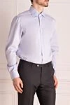 Barba Napoli Сорочка из хлопка голубая мужская - 100% хлопок. пуговицы. Страна производитель: Италия. Уход: специализированная чистка - фото 3