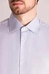 Barba Napoli Сорочка из хлопка голубая мужская - 100% хлопок. пуговицы. Страна производитель: Италия. Уход: специализированная чистка - фото 5