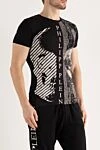 Philipp Plein Мужская чёрная футболка с комбинированным принтом черепа и кристаллами - принт, логотипа, рисунка, стразы. 100% хлопок. Страна производитель: Германия. Уход: специализированная чистка - фото 3