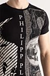 Philipp Plein Black cotton T-shirt for men - print, logo, pattern, rhinestones. 100% cotton. Country of manufacture: Italy. Care: specialized cleaning - photo 5