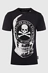 Philipp Plein Black cotton T-shirt for men - print, logo, pattern, rhinestones. 100% cotton. Country of manufacture: Italy. Care: specialized cleaning - photo 1