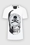 Philipp Plein White cotton T-shirt for men - print, logo, pattern, rhinestones. 100% cotton. Country of manufacture: Italy. Care: specialized cleaning - photo 1