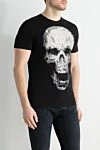 Philipp Plein Black cotton T-shirt for men - print, logo, pattern, rhinestones. 100% cotton. Country of manufacture: Italy. Care: specialized cleaning - photo 3