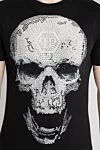 Philipp Plein Black cotton T-shirt for men - print, logo, pattern, rhinestones. 100% cotton. Country of manufacture: Italy. Care: specialized cleaning - photo 5