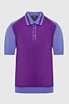 Cesare di Napoli Cotton polo purple for men - Contrasting trim. 100% cotton. Buttons. Country of manufacture: Italy. Care: specialized cleaning - photo 1