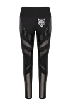Plein Sport Чорні спортивні легінси з глянсовими акцентами та контрастною гумкою - вставки, принт логотипа, малюнок. 80% поліамід, 20% еластан. еластичний пояс. Країна виробник: Італія. Догляд: спеціалізоване чищення - фото 1