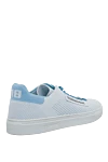 Women's textile sneakers with blue laces in white Plein Sport - logo patch, perforation, contrast lacing. textile. lacing. Country of manufacture: Italy. Care: specialized cleaning - photo 4