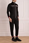 Plein Sport Men's sports suit made of cotton and polyester, blue - Brand logo printing, contrasting cuffs. 65% polyester, 35% cotton. Closure: Drawstring, zipper. Four side pockets. Country of manufacture: Italy. Care: specialized cleaning - photo 3