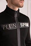 Plein Sport Men's sports suit made of cotton and polyester, blue - Brand logo printing, contrasting cuffs. 65% polyester, 35% cotton. Closure: Drawstring, zipper. Four side pockets. Country of manufacture: Italy. Care: specialized cleaning - photo 5
