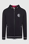 Plein Sport Sports jacket made of cotton and elastane black for men - Decor: logo. Additionally: hood. Composition: 95% cotton, 5% elastane. Fastening: zipper, drawstring. Pockets: two side pockets. Country of manufacture: Italy. Care: specialized cleaning - photo 1