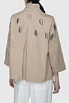 Beige cotton windbreaker for women Alessandra Chamonix - sequin decoration. 100% cotton. Closure: buttons. two side pockets. Country of manufacture: Italy. Care: specialized cleaning - photo 4