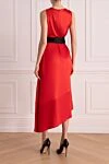 Red silk and polyester dress for women Amanda Wakeley - zipper. contrasting belt. 50% silk, 50% polyester. Country of manufacture: Italy. Care: specialized cleaning - photo 4