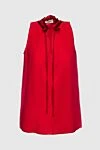 Amanda Wakeley Women's silk blouse sleeveless red - Fastener: tie. silk. Country of manufacture: Italy. Care: specialized cleaning - photo 1