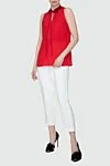 Women's silk blouse sleeveless red Amanda Wakeley - Fastener: tie. silk. Country of manufacture: Italy. Care: specialized cleaning - photo 2