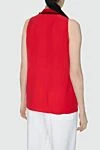 Women's silk blouse sleeveless red Amanda Wakeley - Fastener: tie. silk. Country of manufacture: Italy. Care: specialized cleaning - photo 4