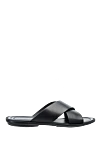 Doucal`s Black leather flip flops for men - binding. leather interior. 100% leather. polyurethane. Country of manufacture: Italy. Care: specialized cleaning - photo 1