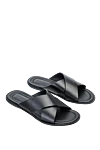 Doucal`s Black leather flip flops for men - binding. leather interior. 100% leather. polyurethane. Country of manufacture: Italy. Care: specialized cleaning - photo 3