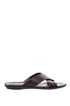 Doucal`s Brown leather flip flops for men - binding. leather interior. 100% leather. polyurethane. Country of manufacture: Italy. Care: specialized cleaning - photo 1